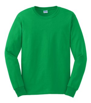 G2400 100 Cotton Long Sleeve Shirt Kelly Green